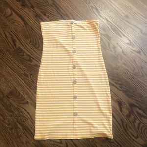 Yellow Strapless Dress